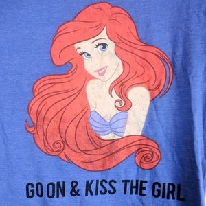 Little Mermaid Go on & Kiss The Girl Blue Shirt M